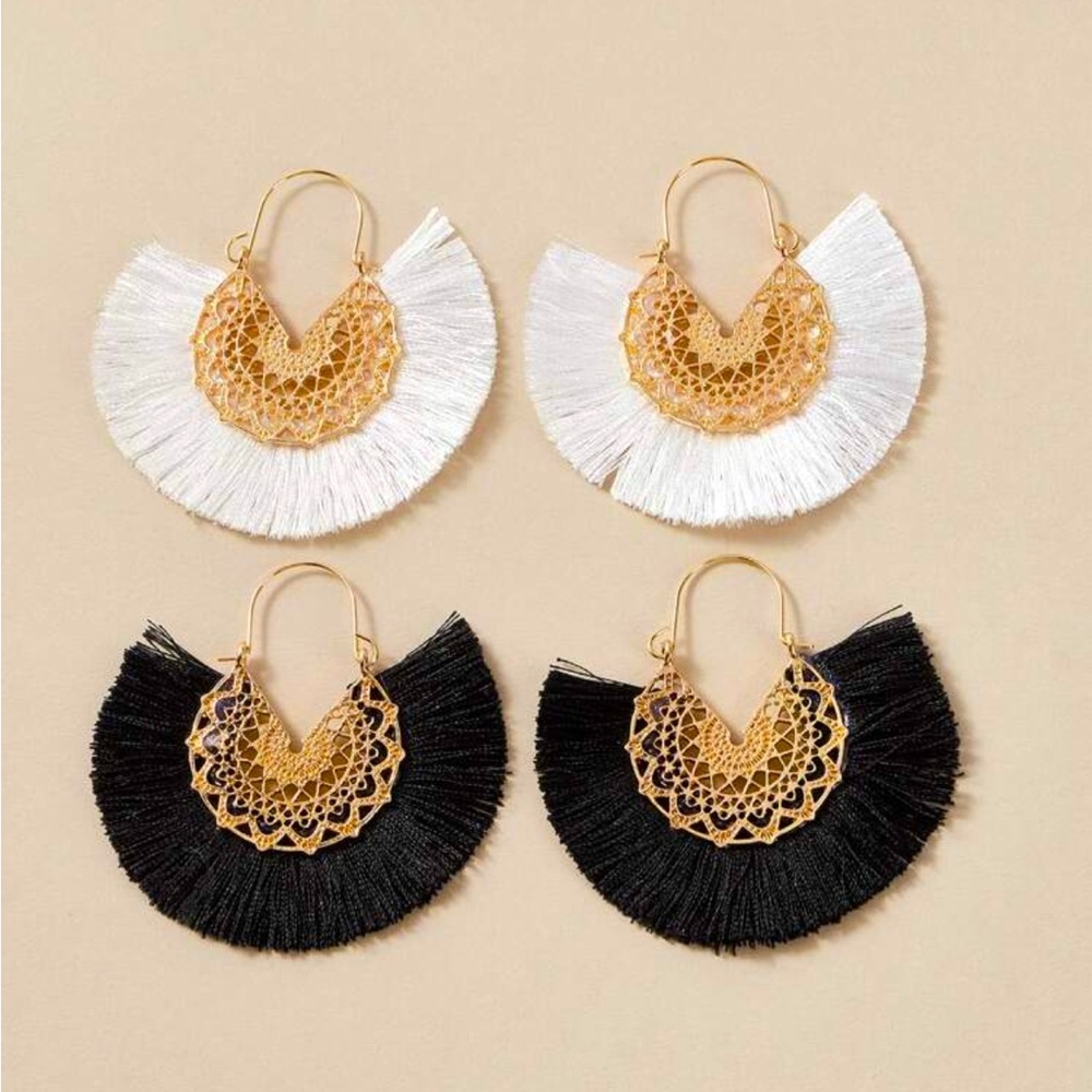 Boho Gold Fringe Earring Set NEW 🏷️